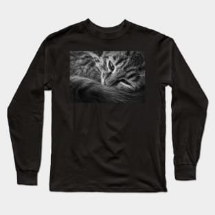 moody kitten b&w Long Sleeve T-Shirt